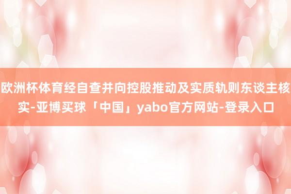 欧洲杯体育经自查并向控股推动及实质轨则东谈主核实-亚博买球「中国」yabo官方网站-登录入口