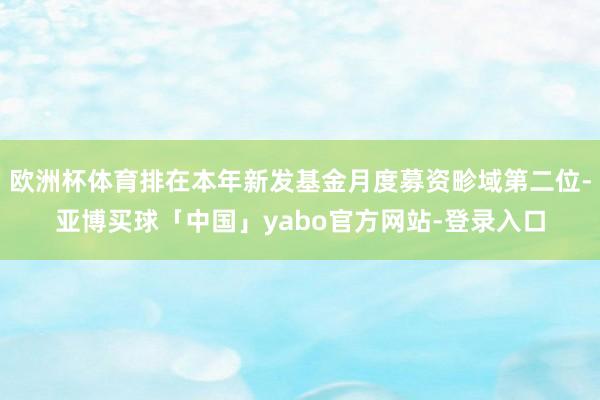 欧洲杯体育排在本年新发基金月度募资畛域第二位-亚博买球「中国」yabo官方网站-登录入口