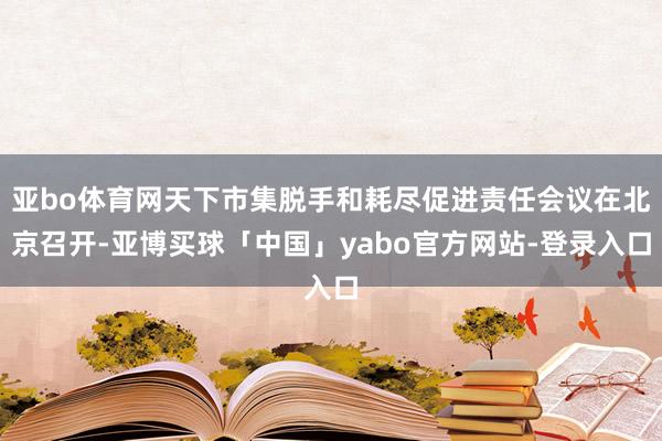 亚bo体育网天下市集脱手和耗尽促进责任会议在北京召开-亚博买球「中国」yabo官方网站-登录入口