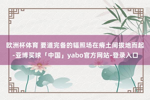 欧洲杯体育 要道完备的辐照场在瘠土间拔地而起-亚博买球「中国」yabo官方网站-登录入口