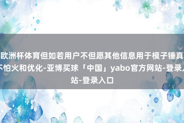 欧洲杯体育但如若用户不但愿其他信息用于模子锤真金不怕火和优化-亚博买球「中国」yabo官方网站-登录入口
